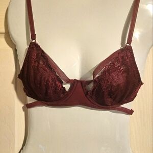 Free People Lace Underwire Bra - Deep Burgundy